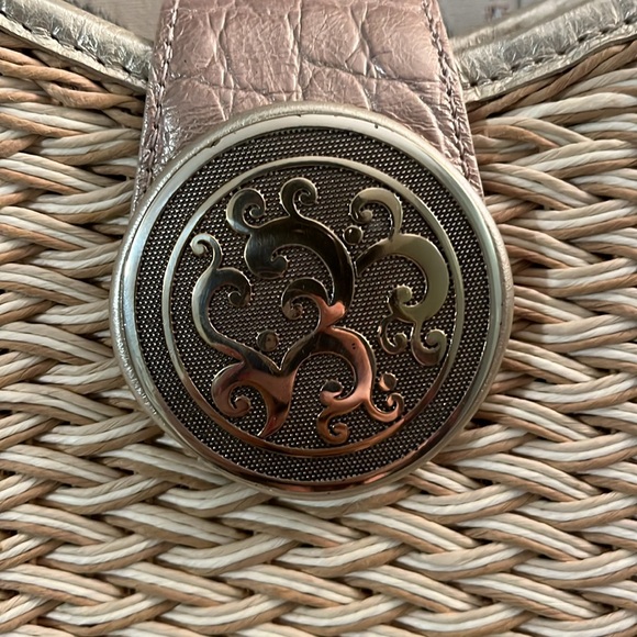 brighton straw purse with silver leather - Picture 3 of 9